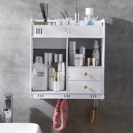 Etagere Murale de Salle de Bain en PVC - 43x38cm