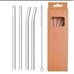 Lot de 4 Pailles en Verre + Petit Goupillon