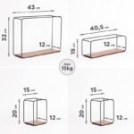 Étagères Murales 4pcs en Métal et Placage de Bois – Image 3