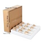 Lot de 12 Bocaux en Verre 200mL avec Couvercle en Bois - Pots à Epices – Image 2