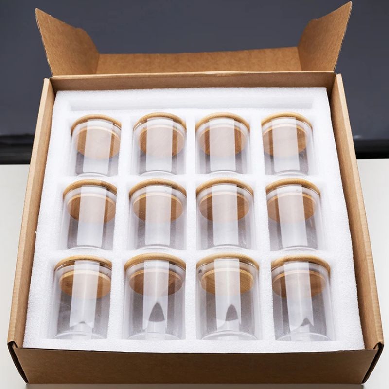 Copie de Copie de Copie de Copie de Copie de Sans titre (26) Lot de 12 Bocaux en Verre 200mL avec Couvercle en Bois - Pots à Epices – Image 4