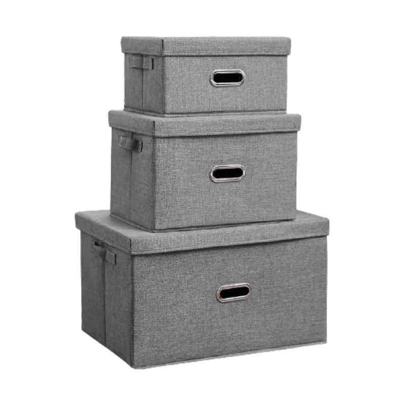 Copie de Copie de Copie de Copie de Copie de Sans titre (34) Bac de Rangement Pliable en Coton et Lin - Avec Couvercle – Image 6