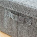 Bac de Rangement Pliable en Coton et Lin - Avec Couvercle – Image 4