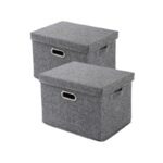 Bac de Rangement Pliable en Coton et Lin - Avec Couvercle