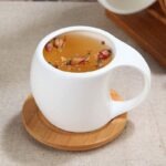 Ensemble de 6 Tasses à Café avec Soucoupes et Support en Bambou – Image 3