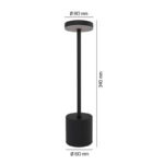 Lampe de Table Sans Fil - Rechargeable - Tactile - Noire – Image 3
