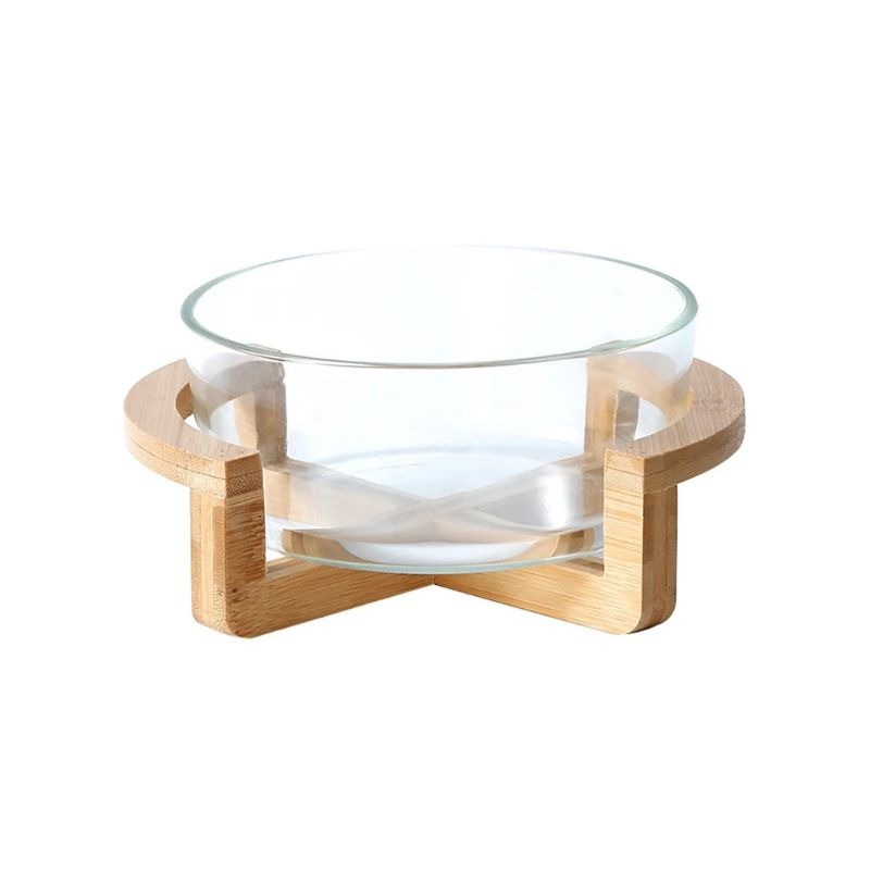 Copie de Copie de Copie de Copie de Copie de Sans titre (9) Saladier en Verre avec Support en Bois – Image 3