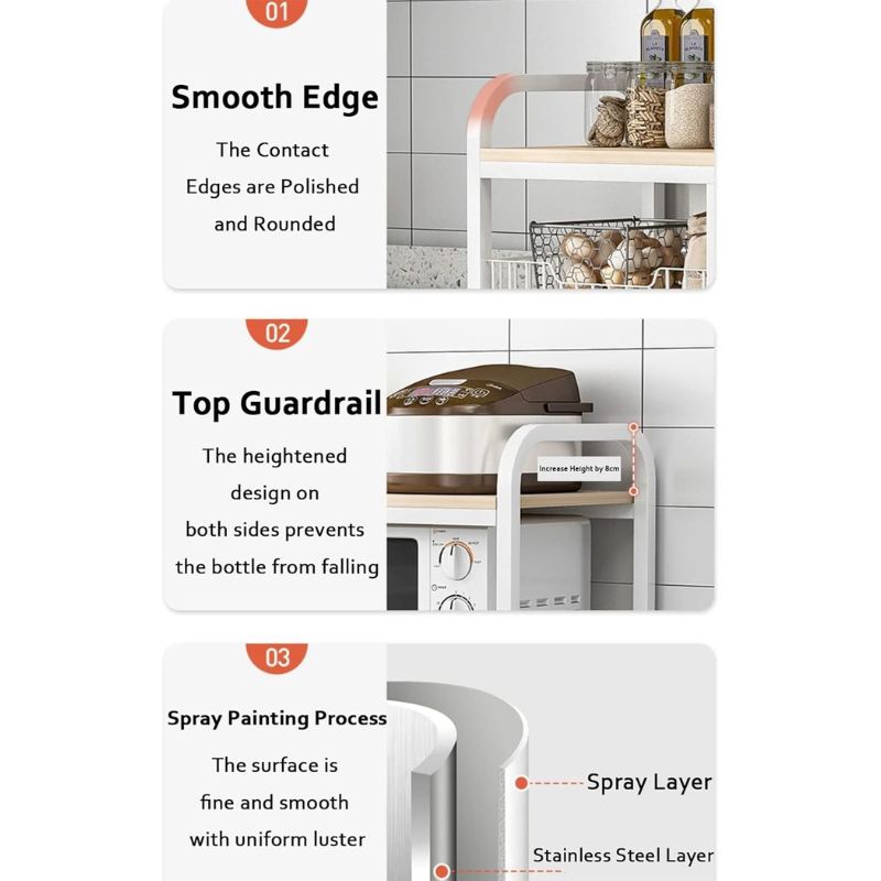 Copie de Copie de Copie de Copie de Copie de Sans titre (34) Etagere de Cuisine à 5 Niveaux avec Roues - 130x90x30cm – Image 3