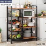 Etagere de Cuisine à 5 Niveaux avec Roues - 130x90x30cm – Image 2