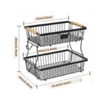 Corbeille à 2 Niveaux avec Poignée en Bois – Image 5