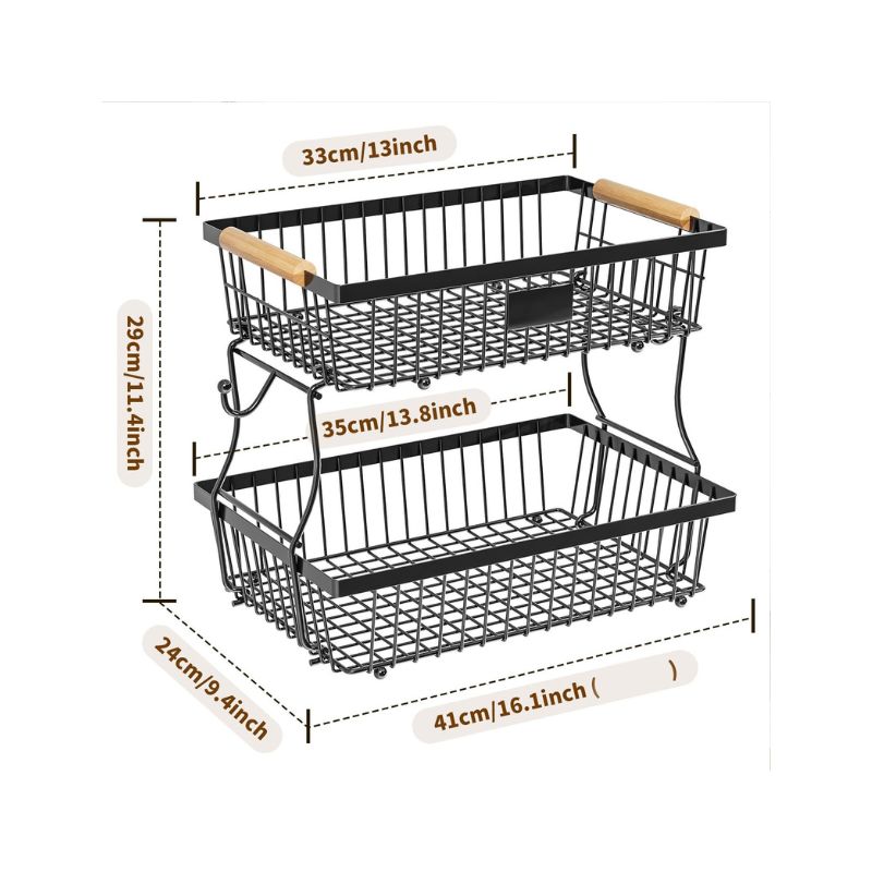 Copie de Copie de Sans titre - 2025-10-13T101415.952 Corbeille à 2 Niveaux avec Poignée en Bois – Image 5