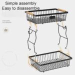 Corbeille à 2 Niveaux avec Poignée en Bois – Image 3