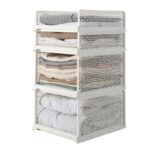 Panier de Rangement Pliable et Empilable en Plastique avec Rail Coulissant – Image 4