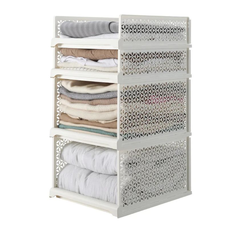 Copie de Copie de Sans titre - 2025-10-13T171502.577 Panier de Rangement Pliable et Empilable en Plastique avec Rail Coulissant – Image 4