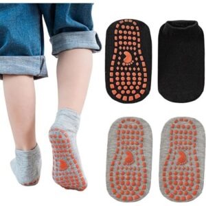 2 Paires de Chaussettes Antidérapantes pour Enfant – 4 à 8ans