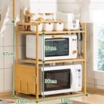 Etagère de Micro-Ondes en Bois à 2 Niveaux – Image 2