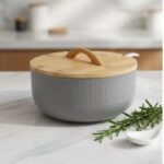 Bol en Céramique avec Couvercle en Bois et Cuillère – Image 2