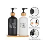 Duo Distributeur de Savon avec Plateau en Bambou – Image 2