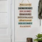 Panneau Mural en Bois avec Citations Inspirantes - 45x29cm