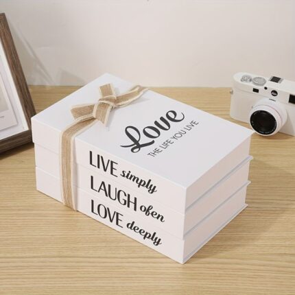Ensemble de 3 Livres Décoratifs - LOVE LAUGH LIVE