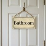 Plaque de Porte de Salle de Bain en Bois - 20x10cm