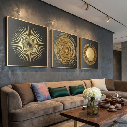 Set de 3 Tableaux D'art Mural - 80x80cm