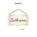 Plaque de Porte de Salle de Bain en Bois - 20x10cm – Image 2