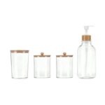Ensemble de 4 Accessoires de Salle de Bain en Bambou – Image 3