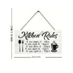 Panneau "Kitchen Rules" à Accrocher - 20x10cm – Image 2
