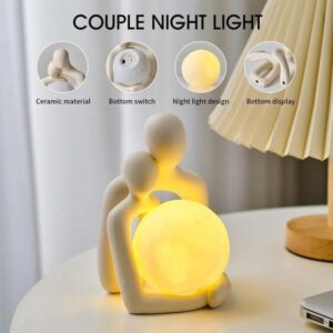 Lampe de Chevet Couple en Céramique – Rechargeable