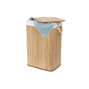 Panier à linge en Bambou Pliable – 60x40x30cm