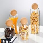 Bocal en Verre avec Couvercle Sphérique en Liège – Image 2