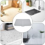 Tapis Egouttoir à Vaisselle en Silicone Gris avec Bec de Drainage - 58x45cm – Image 4