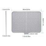 Tapis Egouttoir à Vaisselle en Silicone Gris avec Bec de Drainage - 58x45cm – Image 3