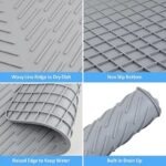 Tapis Egouttoir à Vaisselle en Silicone Gris avec Bec de Drainage - 58x45cm – Image 2