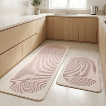 Set de 2 Tapis - 40x120 + 40x60cm - Beige