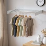 Séchoir à Linge Mural Repliable en Métal - 80cm