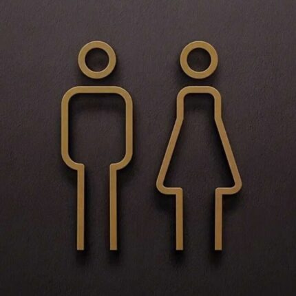 Duo de Plaque Signalétique WC Adhésive en Acrylique